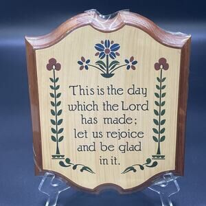 NEW Vtg Dicksons Wooden Sign "This is the day which the Lord has made" Plaque